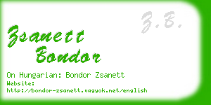 zsanett bondor business card